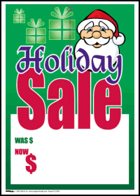 Sale Tags (Pk of 100): Holiday Sale (Santa)