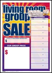 Sale Tag (Pk of 100): Living Room Group Sale