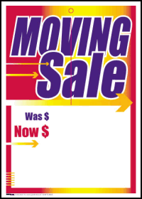 Sale Tags (PK of 100): Moving Sale