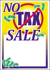 Sale Tags (pk of 100): No Tax Sale