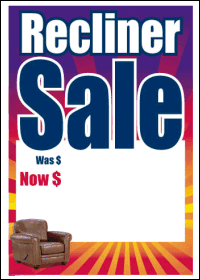 Sale Tags (PK of 100): Recliner Sale