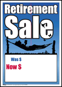 Sale Tags (Pk of 100): Retirement Sale