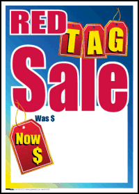 Sale Tags (PK of 100): Red Tag Sale