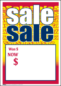 Sale Tags (Pk of 100): SALE (Was-Now)