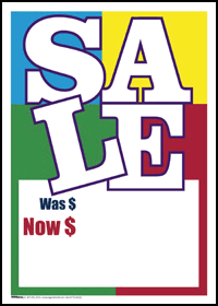 Sale Tags (Pk of 100): SALE (Quad Colors)