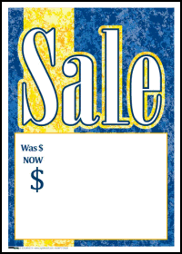 Sale Tags (Pk of 100): Sale (Blue/Yellow)