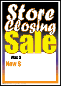 Sale Tags (Pk of 100): Store Closing Sale