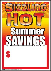 Sale Tags (PK of 100): Sizzling Hot Summer Savings
