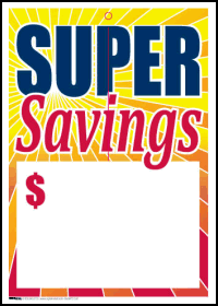 Sale Tags (PK of 100): Super Savings