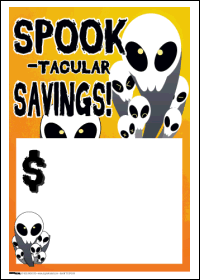 Sale Tags (Pk of 100): SPOOK-tacular Savings (Halloween)
