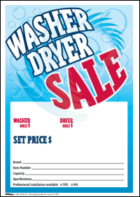 Sale Tags (Pk of 100): Washer Dryer Sale