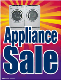 Plastic Window Sign: Appliance Sale