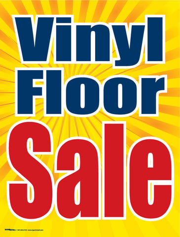Plastic Window Sign: Vinyl Floor Sale (Yellow Burst)