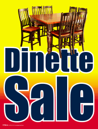 Plastic Window Sign: Dinette Sale