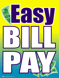 Plastic Window Sign: Easy Bill Pay