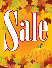 Fall Sales Window Vinyl Window Sign: Sale (Fall Design) – Inform Promotions