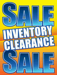 Plastic Window Sign: Inventory Clearance Sale