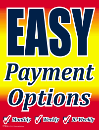 Plastic Window Sign: Easy Payment Options