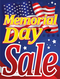 Memorial Day Sale Window Sign