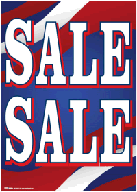 Plastic Window Sign: Sale (Patriotic)