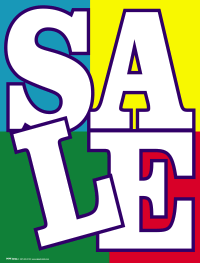 Vinyl Window Sign: Sale (Quad Colors)