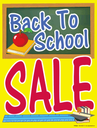 Vinyl Window Sign: Back To School Sale