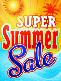Plastic Window Sign: Super Summer Sale