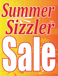 Plastic Window Sign: Summer Sizzler Sale