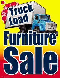 Vinyl Window Sign: Truckload Furniture Sale