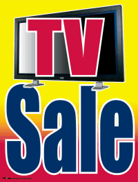 Plastic Window Sign: TV Sale