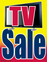 Vinyl Window Sign: TV Sale