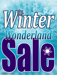 Plastic Window Sign: Winter Wonderland Sale