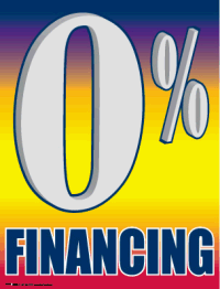 Vinyl Window Sign: Zero Percent Financing