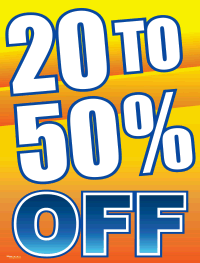 Plastic Window Sign: 20% To 50% OFF