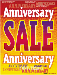 Vinyl Window Sign: Anniversary Sale (Swirls)