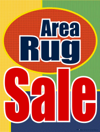 Used Rugs Signage Vinyl Window Sign: Area Rug Sale – Inform Promotions