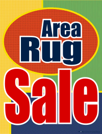 Plastic Window Sign: Area Rug Sale