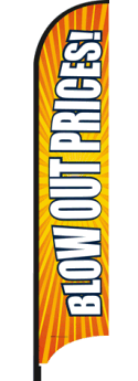 Feather Flag Banner: Blow Out Prices (Burst) (Flag Only)