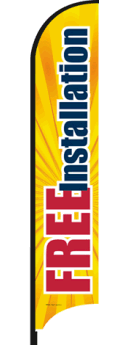 Feather Flag Banner: Free Installation (Yellow Burst)(Flag Only)