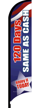 Feather Flag Banner: 120 Days Same As Cash (Patriotic)(Flag Only)