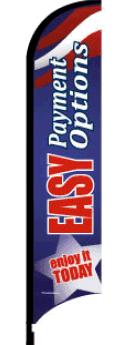 Feather Flag Banner: Easy Payment Options (Patriotic)(Flag Only)