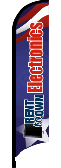 Feather Flag Banner: Rent To Own Electronics (Patriotic)(Flag Only)