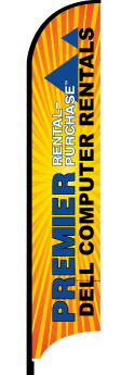 Feather Flag Banner: Dell Computer Rentals W/ Premier Logo