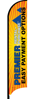Feather Flag Banner: Easy Payment Options W/ Premier Logo