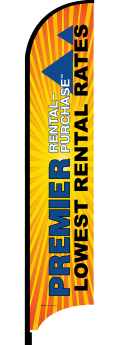 Feather Flag Banner: Low Rental Rates W/Premier Logo