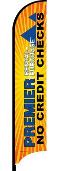 Feather Flag Banner: No Credit Checks W/ Premier Logo