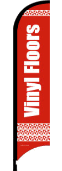 Feather Flag Banner: Vinyl Floors (Red/White) (Flag Only)