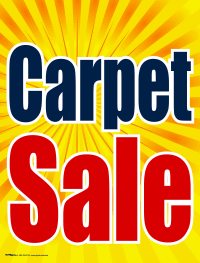 Plastic Window Sign: Carpet Sale (Yellow Burst)