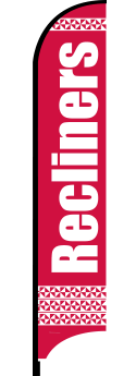 Feather Flag Banner: Recliners (Red/White)(Flag Only)