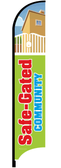 Feather Flag Banner: Safe-Gated Community